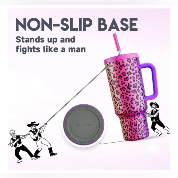 Meoky 40 oz tumbler with straw Rainbow Leopard Brand New - Picture 6 of 9